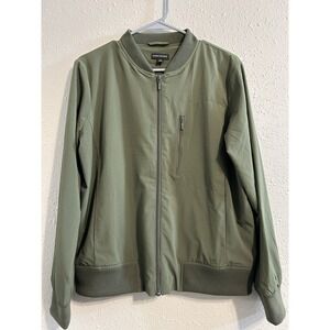 Banana Republic Green Zip bomber Jacket M Recycled Machine Washable